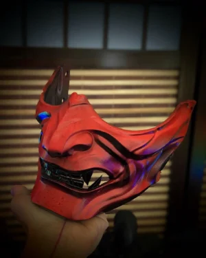 Red Samurai Mempo Half Mask