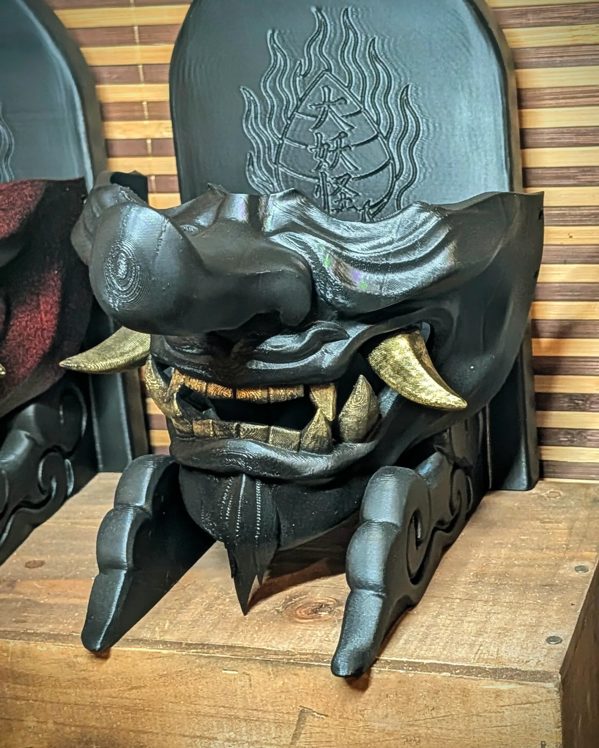 Tengu Mempo Half Mask, handmade Japanese half-mask by Dai Yokai