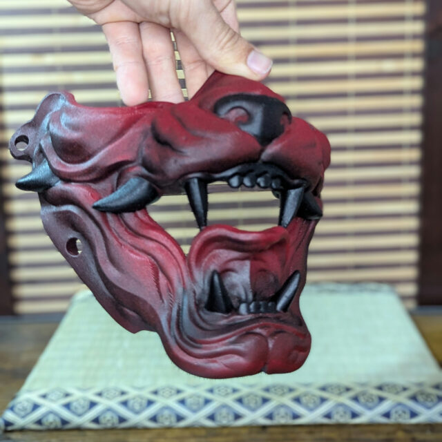 Demi-masque Neko Hannya, chat démon