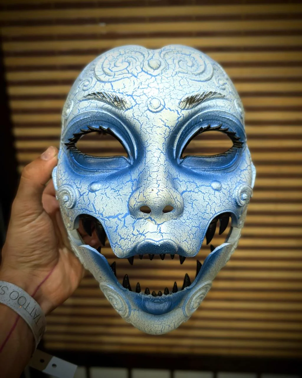 Máscara Geisha horror articulada japonesa, vista del producto 6
