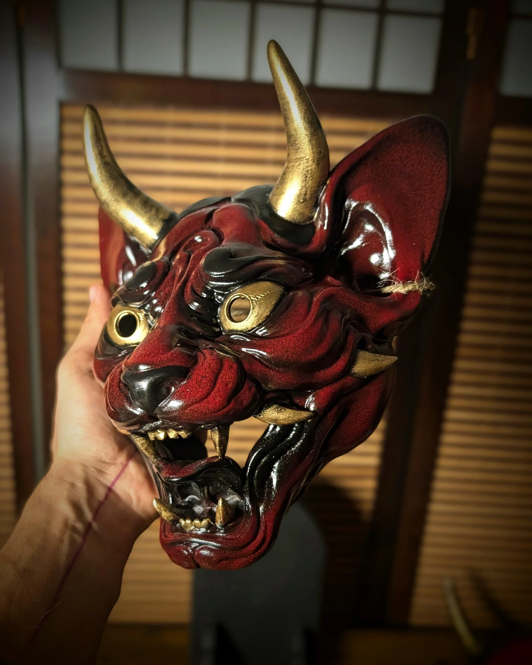Creazione artigianale Dai Yokai: Maschera Neko Hannya, gatto demone