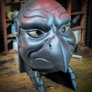 Masque Karasu Tengu corbeau, masque japonais fait main par Dai Yokai.