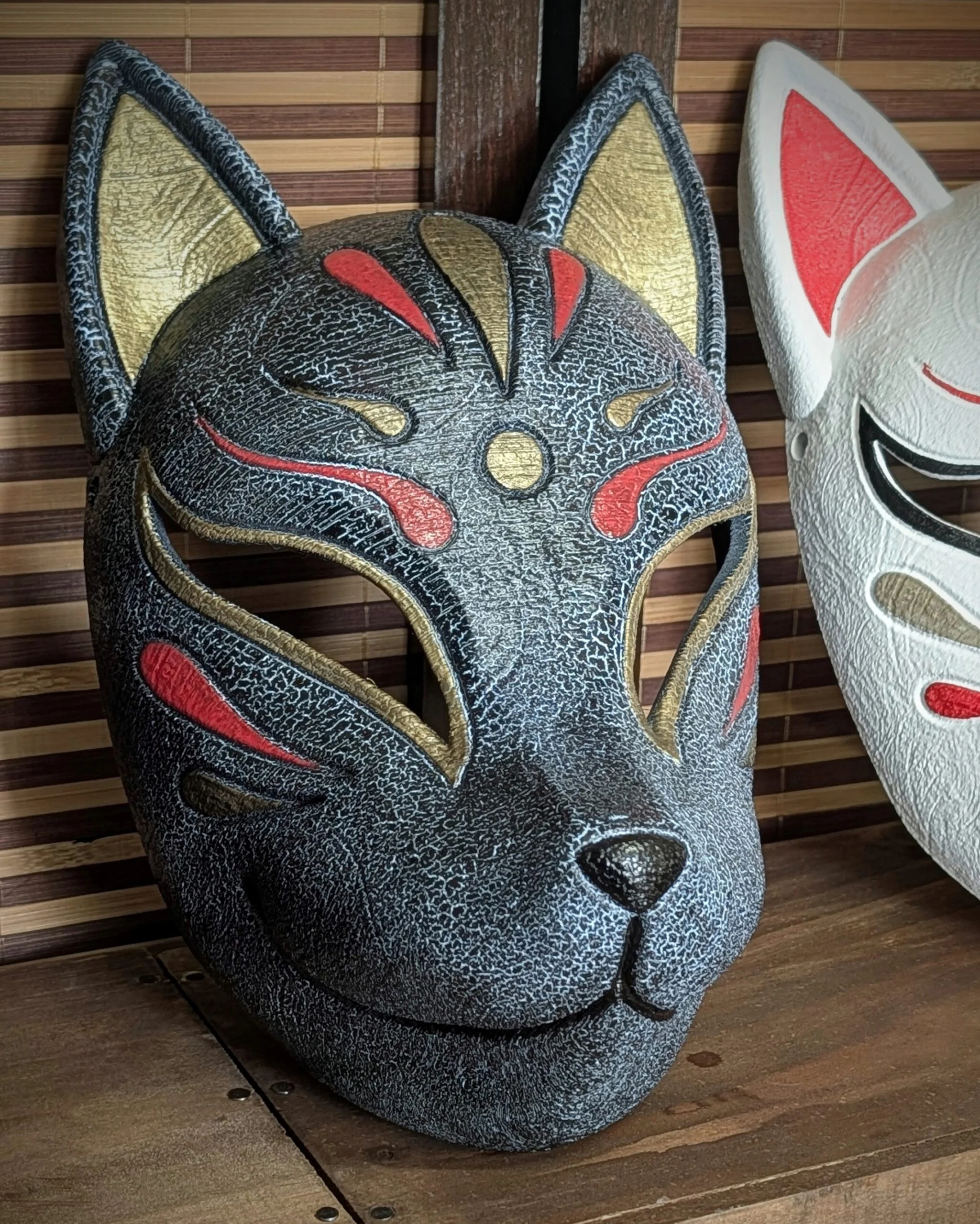 Masque Kitsune kawaii, vue 3.