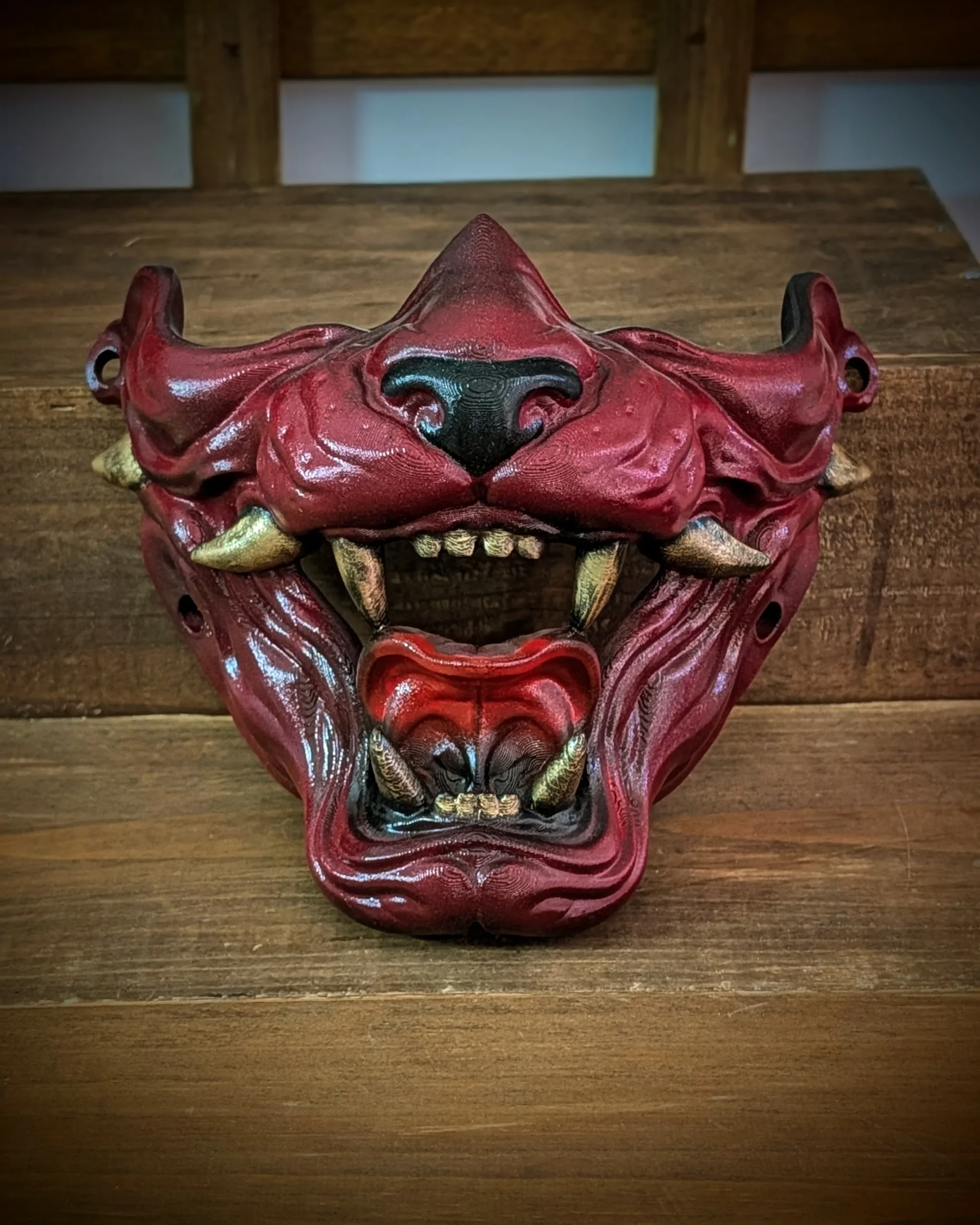 Neko Hannya halfmasker, masker geïnspireerd op Japanse folklore