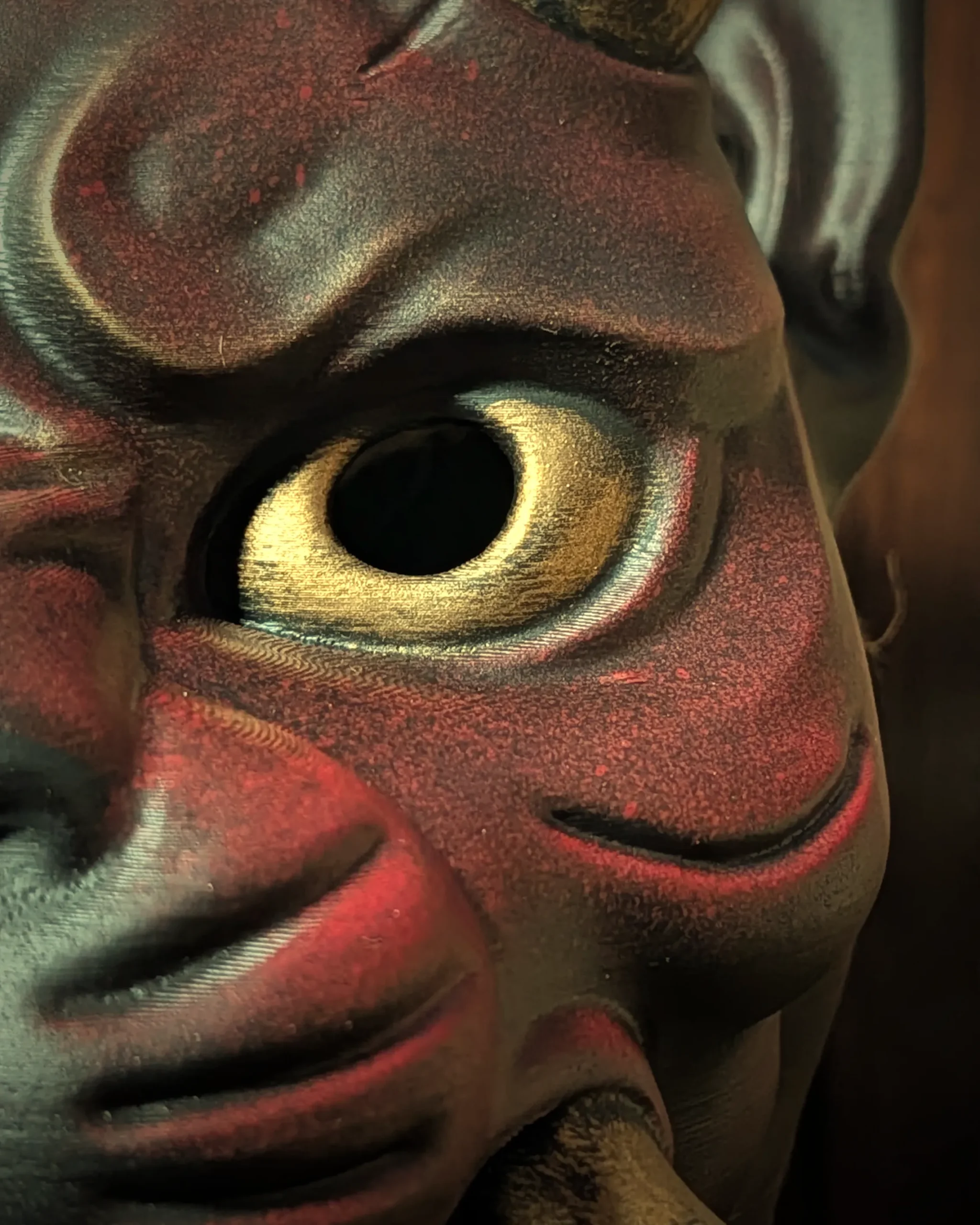 Nekomata Japanese Demon Cat Mask, handmade Japanese mask by Dai Yokai