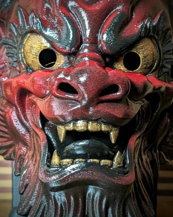 Máscara Oni Irezumi hecha a mano por Dai Yokai