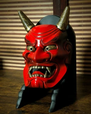 Máscara Oni Ondeko roja