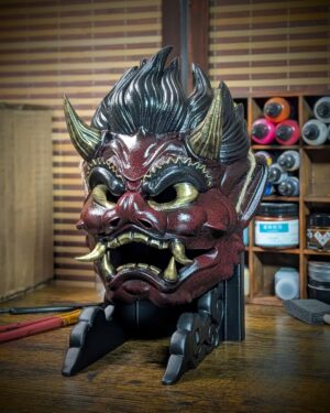 Red Raijin Thunder God Mask