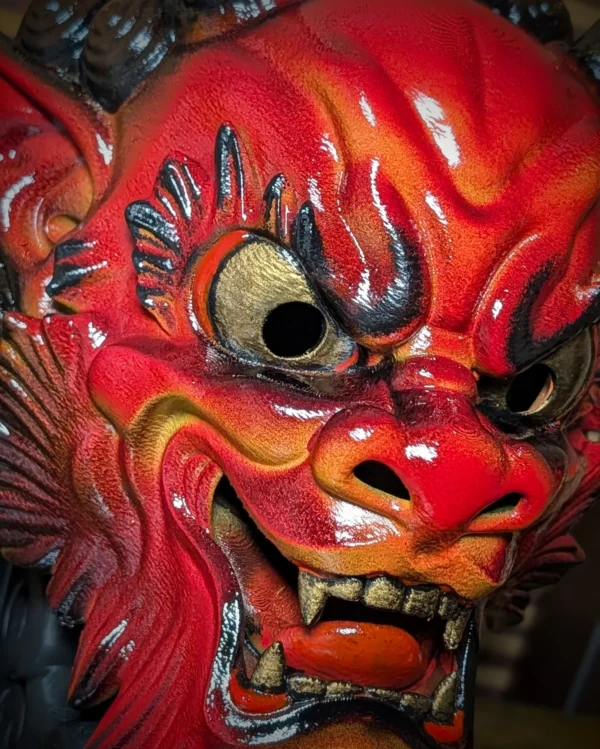 Máscara Oni Irezumi hecha a mano por Dai Yokai