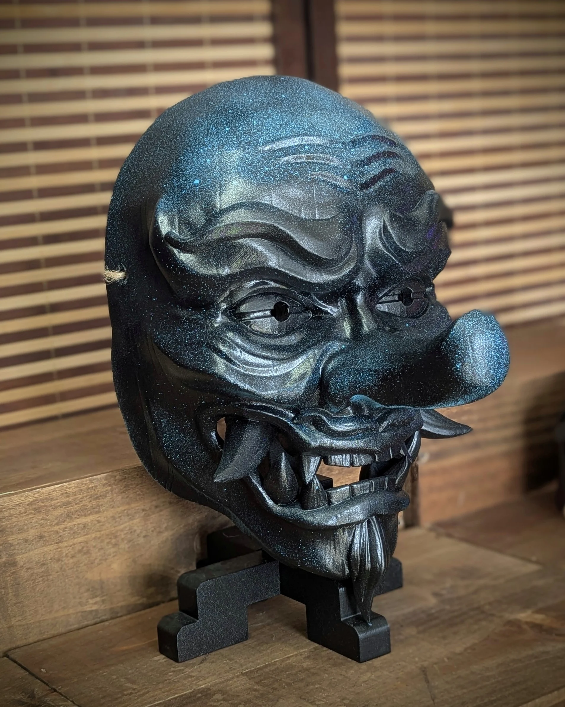 Tengu Mountain Spirit Mask, Red, handmade Japanese mask by Dai Yokai