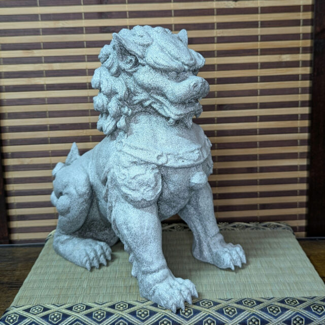 Statue Komainu Gardien Temple Japonais