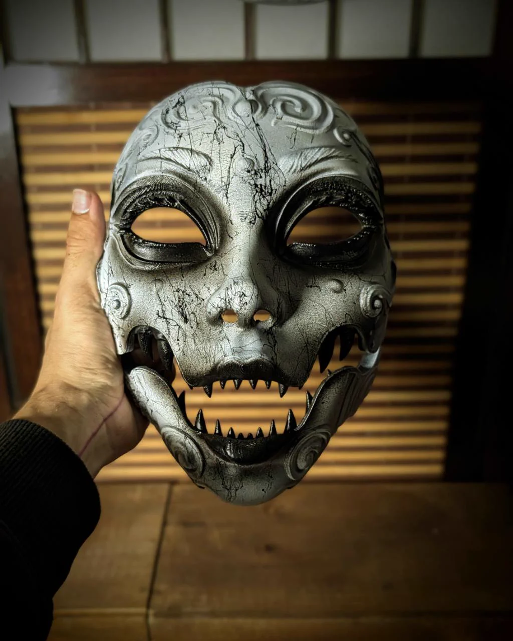 Máscara Geisha horror articulada japonesa, vista del producto 13