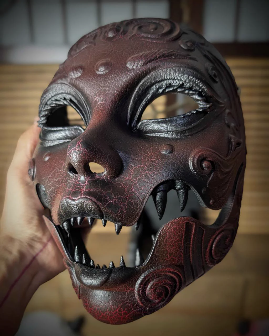 Máscara Geisha horror articulada japonesa, vista del producto 11