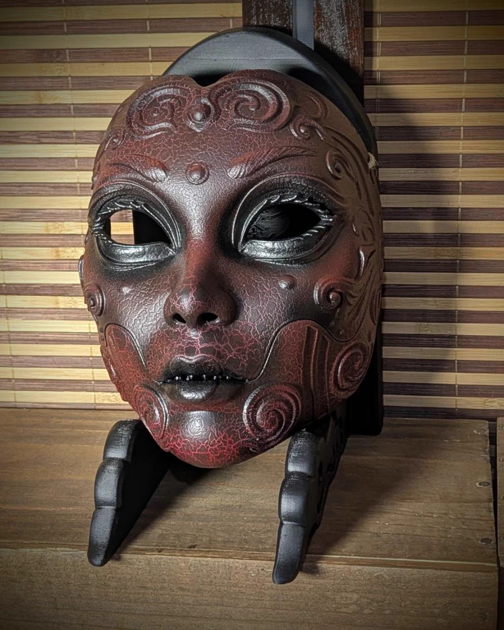 Máscara Geisha horror articulada japonesa, vista del producto 10