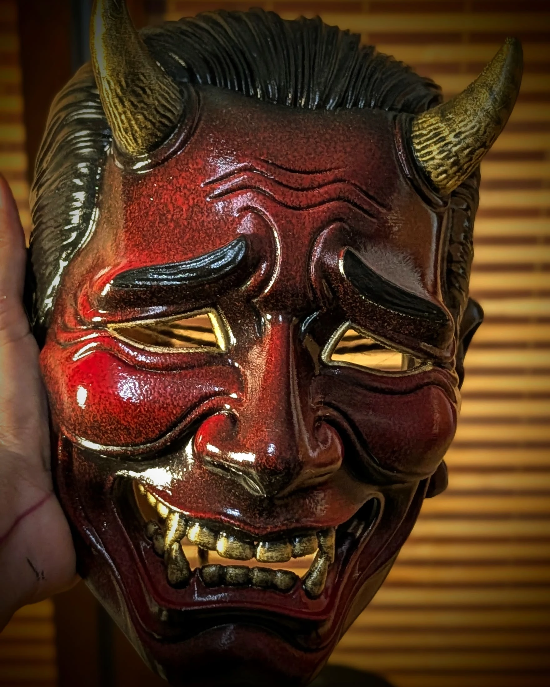 Máscara Oni Salaryman, demonio de oficina, vista del producto 9