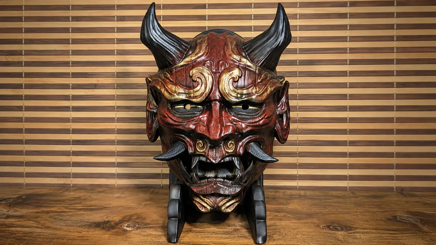 Máscara Hannya estilo Wood, vista del producto 3