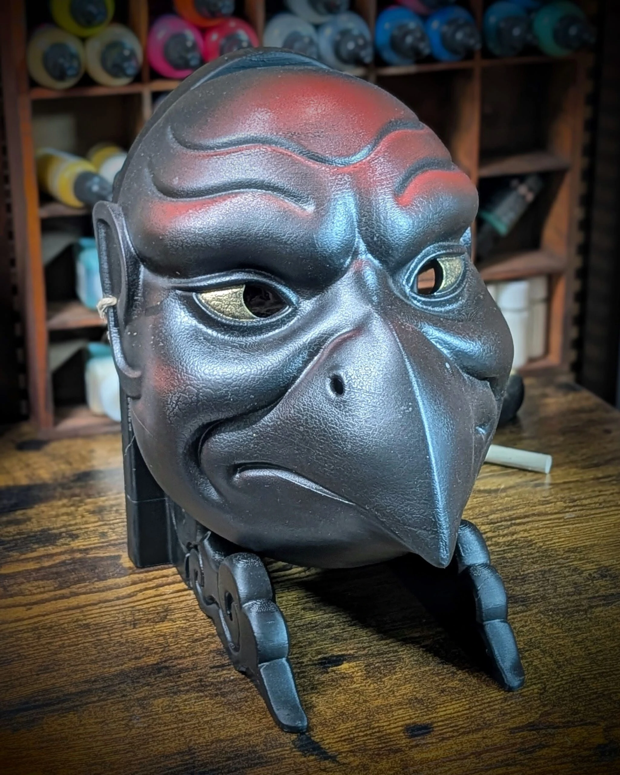 Máscara Karasu Tengu japonesa, vista principal