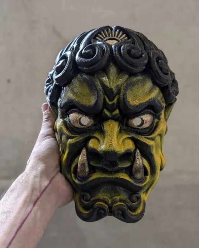 Máscara Fudō Myōō, sin trenza